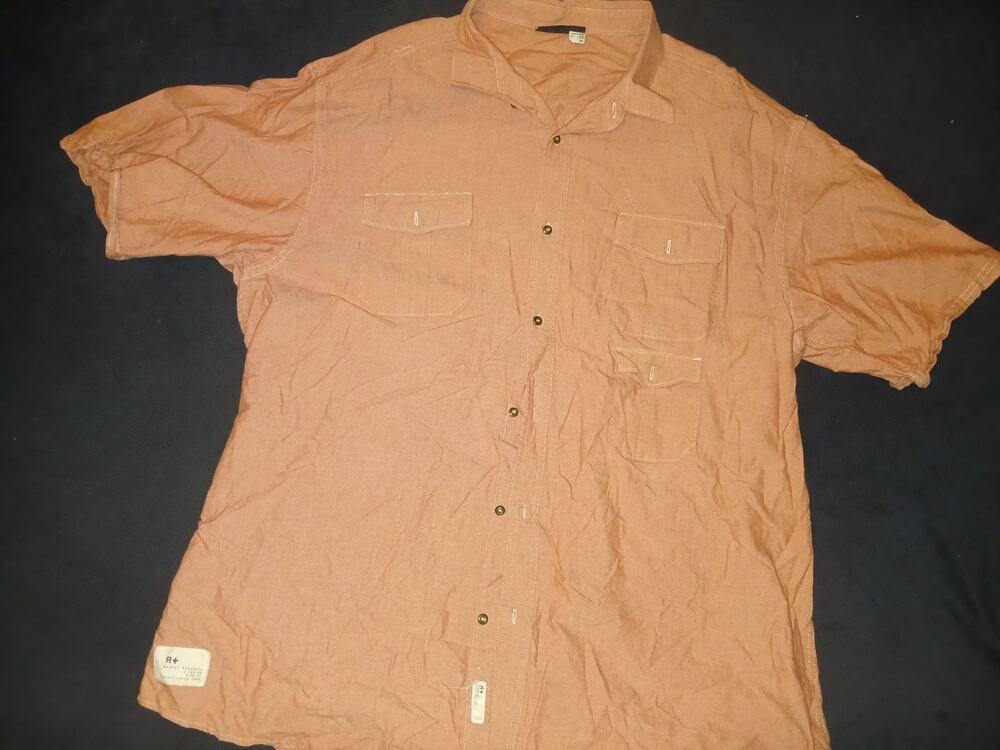 Rocawear Mens Orange Thick Polo Button Up Size 5XL